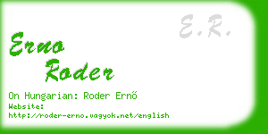 erno roder business card